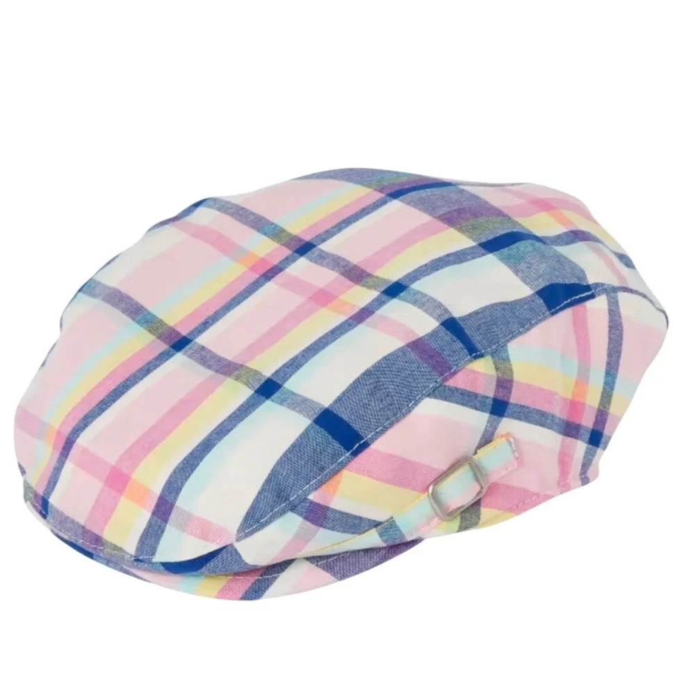 Gymboree Plaid Cap Kids 4T-5T Pastel Newsboy Hat Easter Kentucky Derby